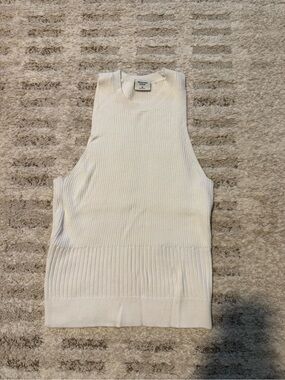 Abercrombie & Fitch Women High Neck Ribbed Knit Scuba Tank Top